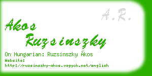 akos ruzsinszky business card
